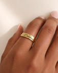 Gold Handwriting Name Plate Ring - Going Golden