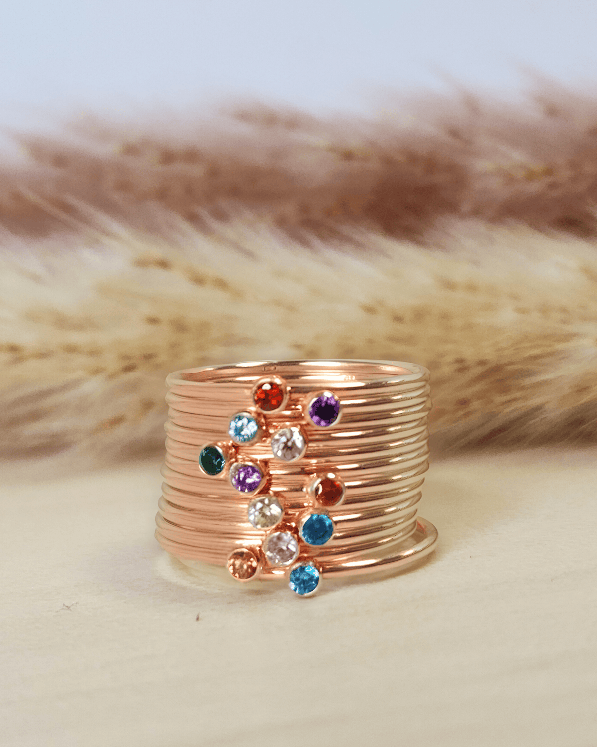 September Stacking Birthstone Ring - Going Golden
