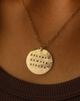 Gold Personalized Circle Pendant Necklace