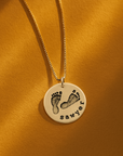 Footprint Necklace with Name