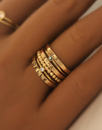 14k gold-filled personalized stacking rings with mix and match fonts