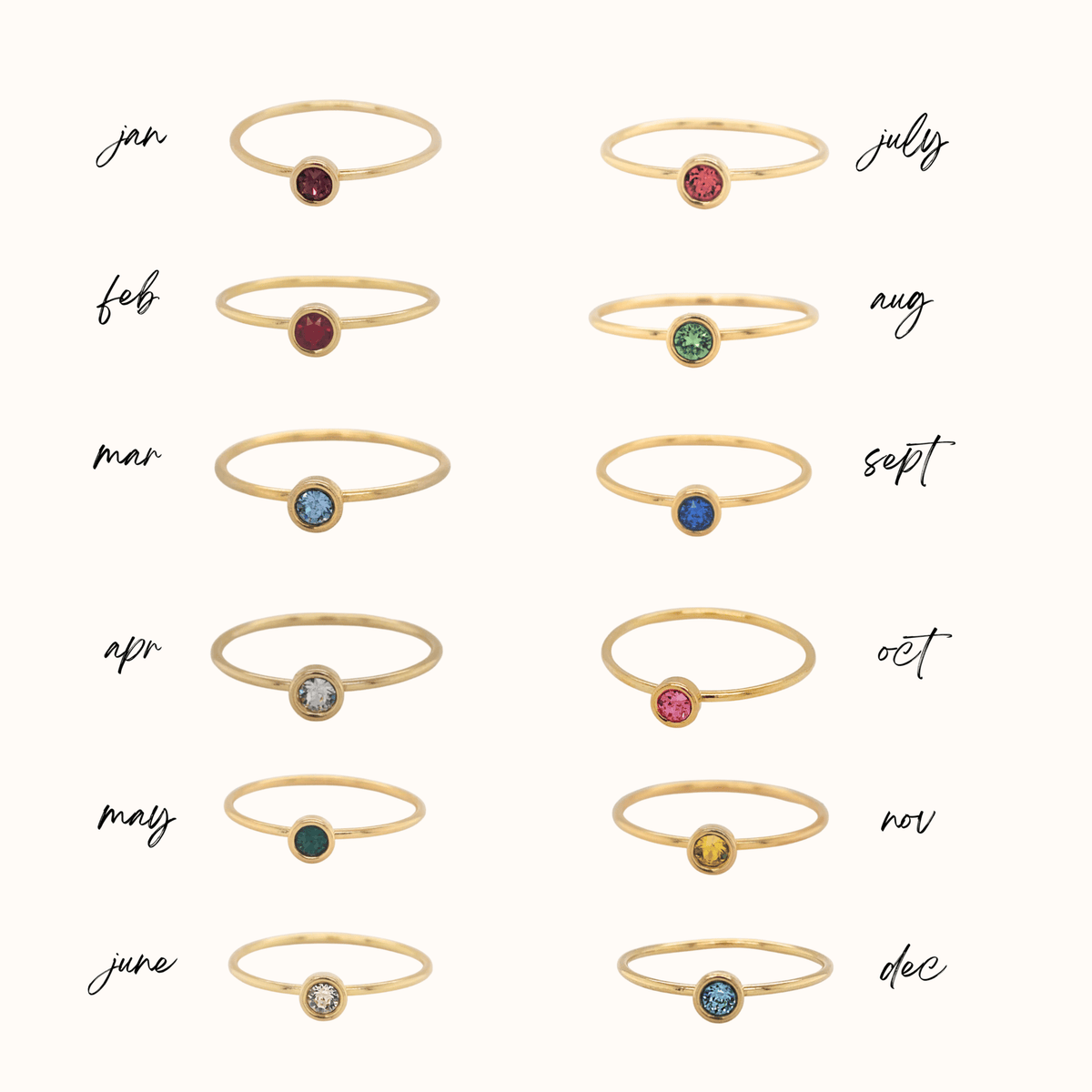 Stackable Gold Signet Class Ring Set - The Zoe - Going Golden