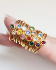 Gold Connected Stacking Rings