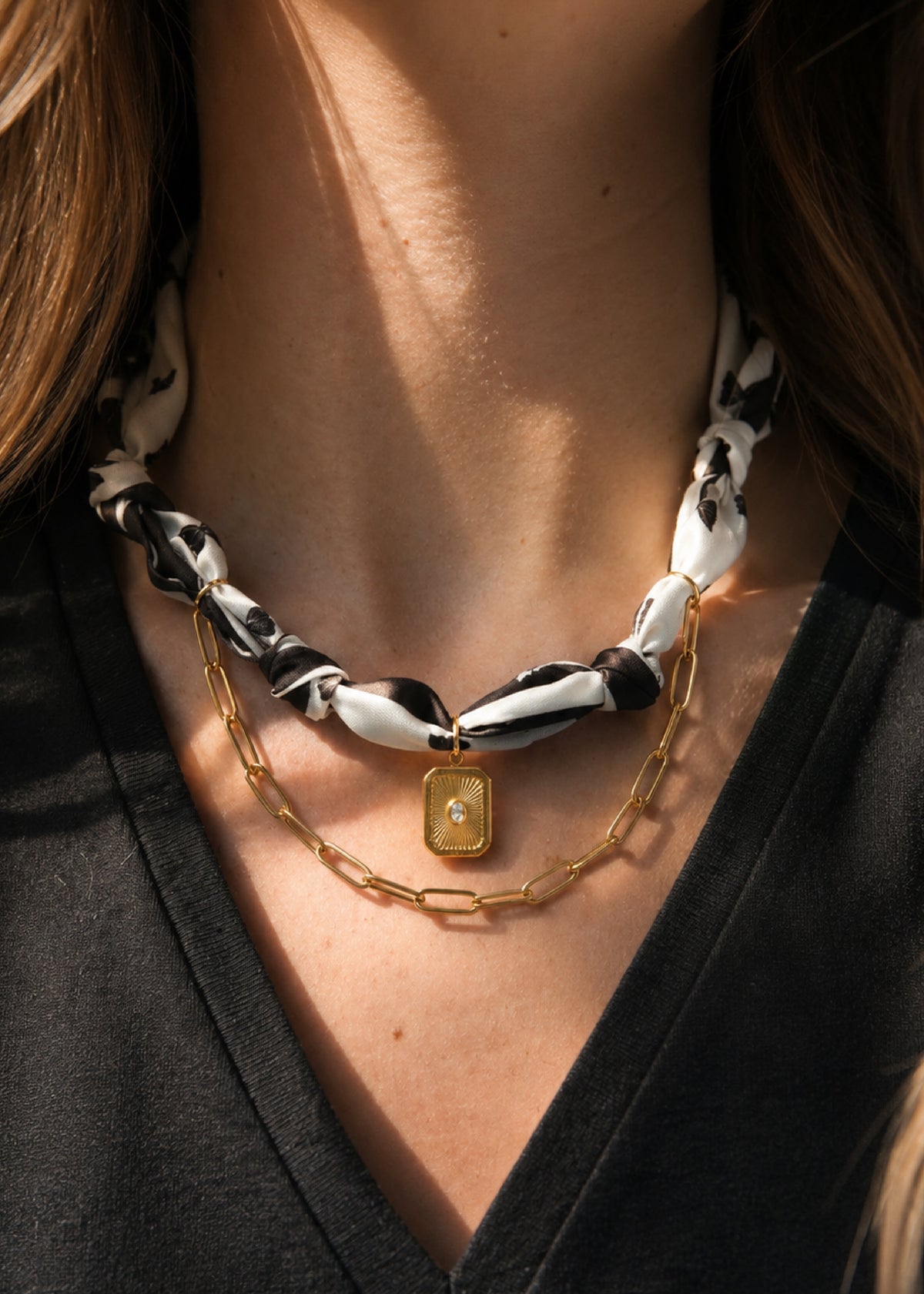 Charm Scarf Necklace