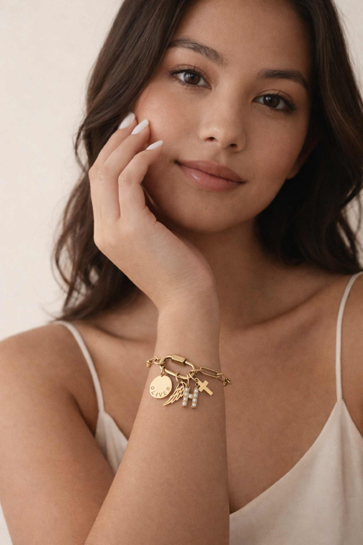 Gold Carabiner Paperclip Charm Bracelet - Going Golden