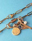 Gold Carabiner Paperclip Charm Necklace - Going Golden