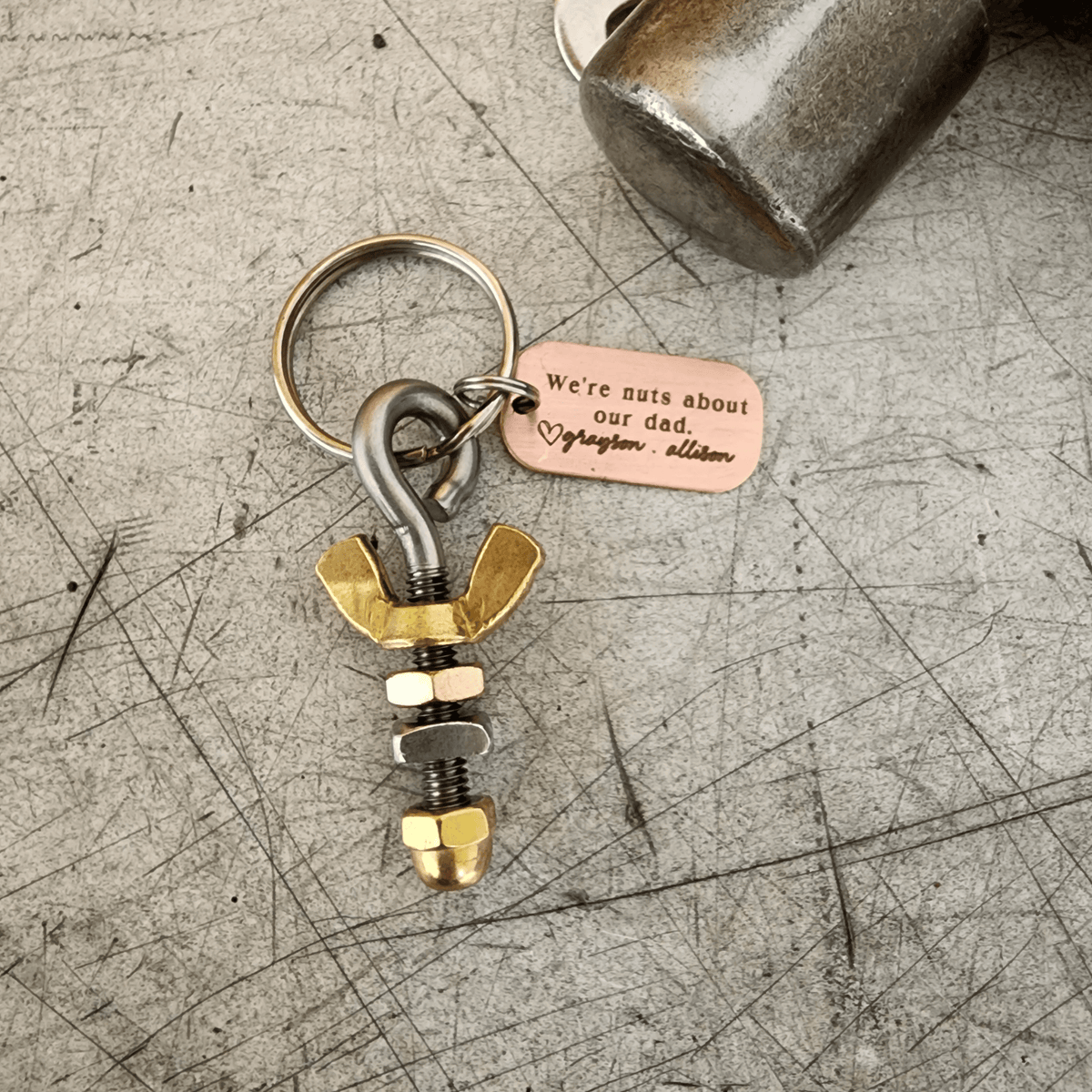 Nuts About Dad Keyring - Going Golden