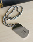 Men's Silver Dog Tag with Names