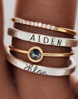 Thin Upper Stacking Name Ring
