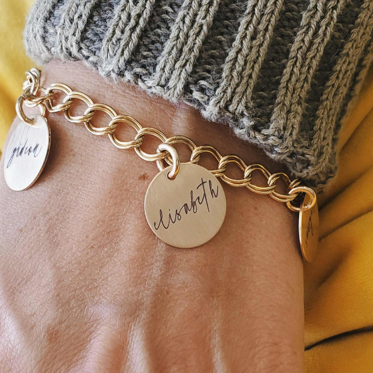 Personalized Name Charm Bracelet - Going Golden