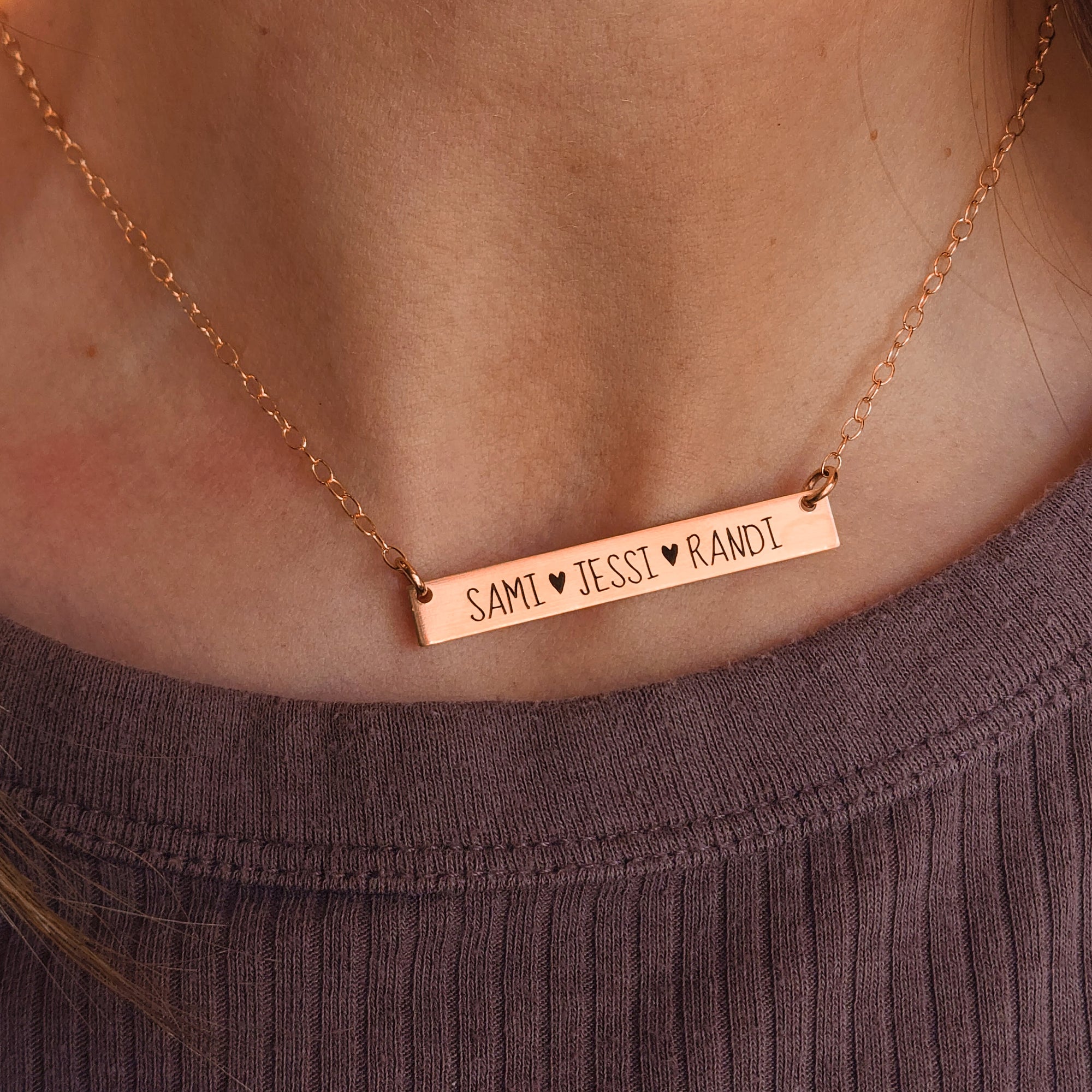 Gold Bar Name Necklace