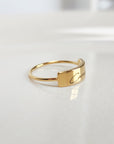 Gold Handwriting Name Plate Ring