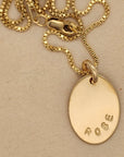 Oval Name Necklace - Going Golden