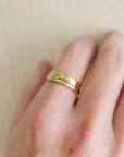 Gold Handwriting Name Plate Ring