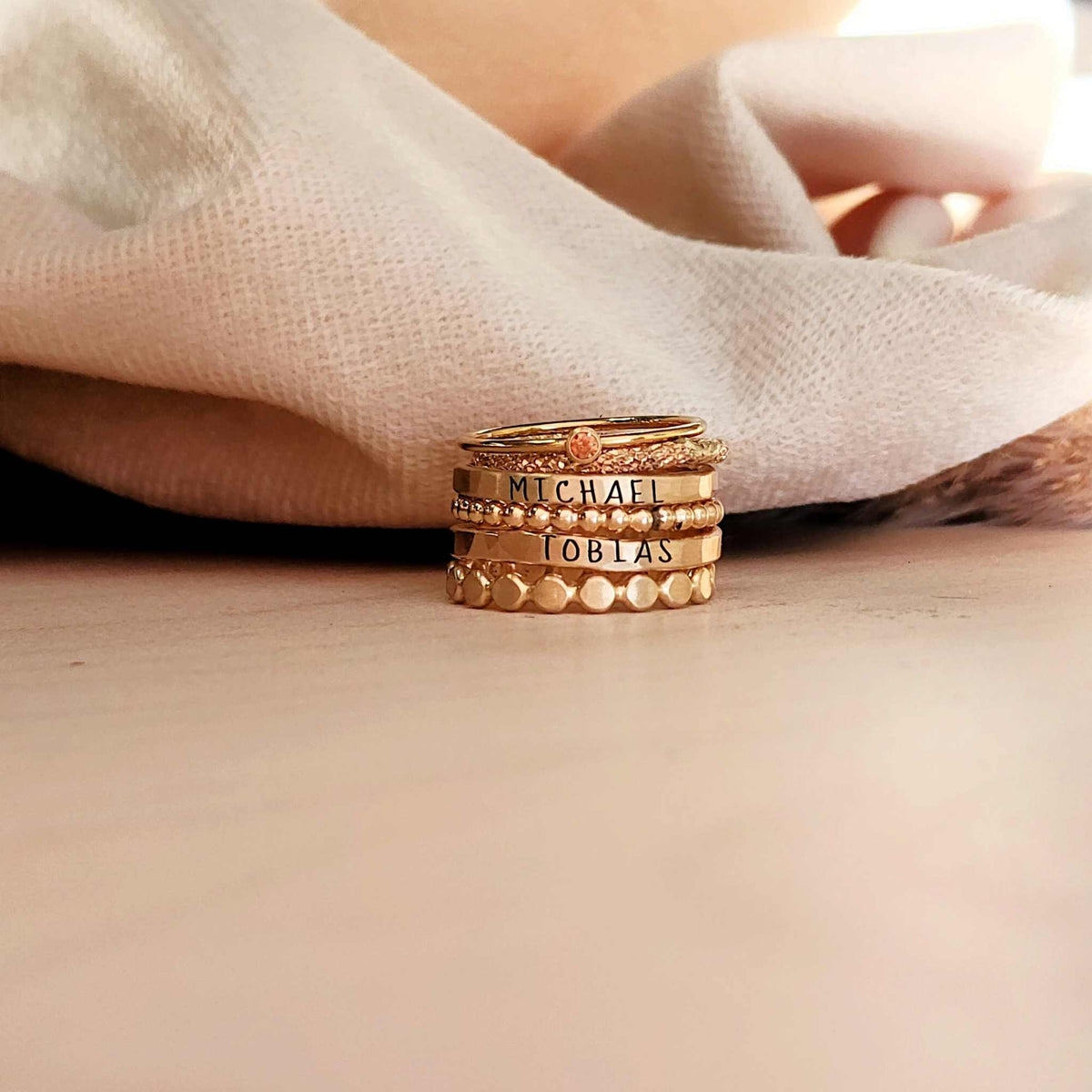 The Ivy Ring Stacking Ring Set - Going Golden