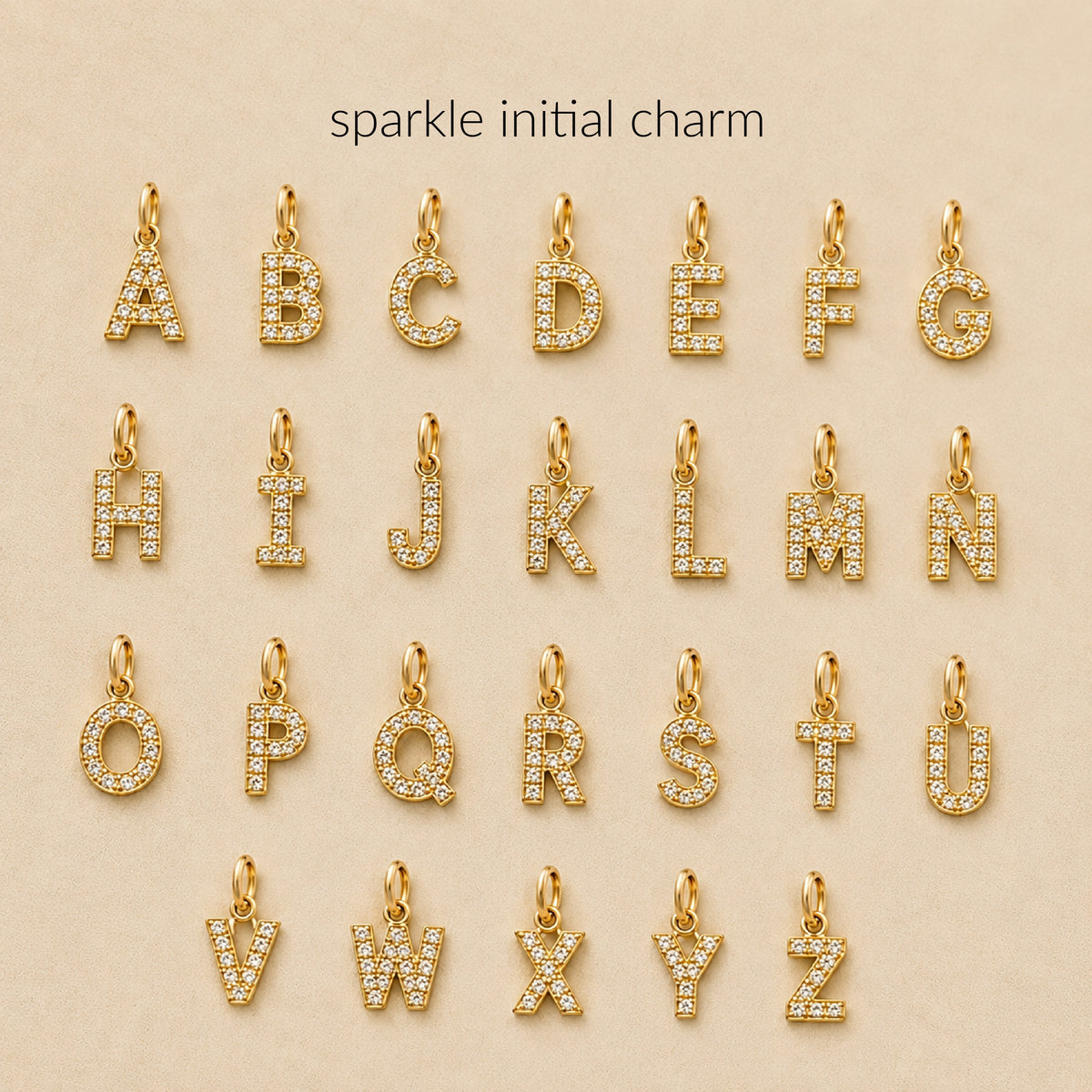 CZ Initial Charms