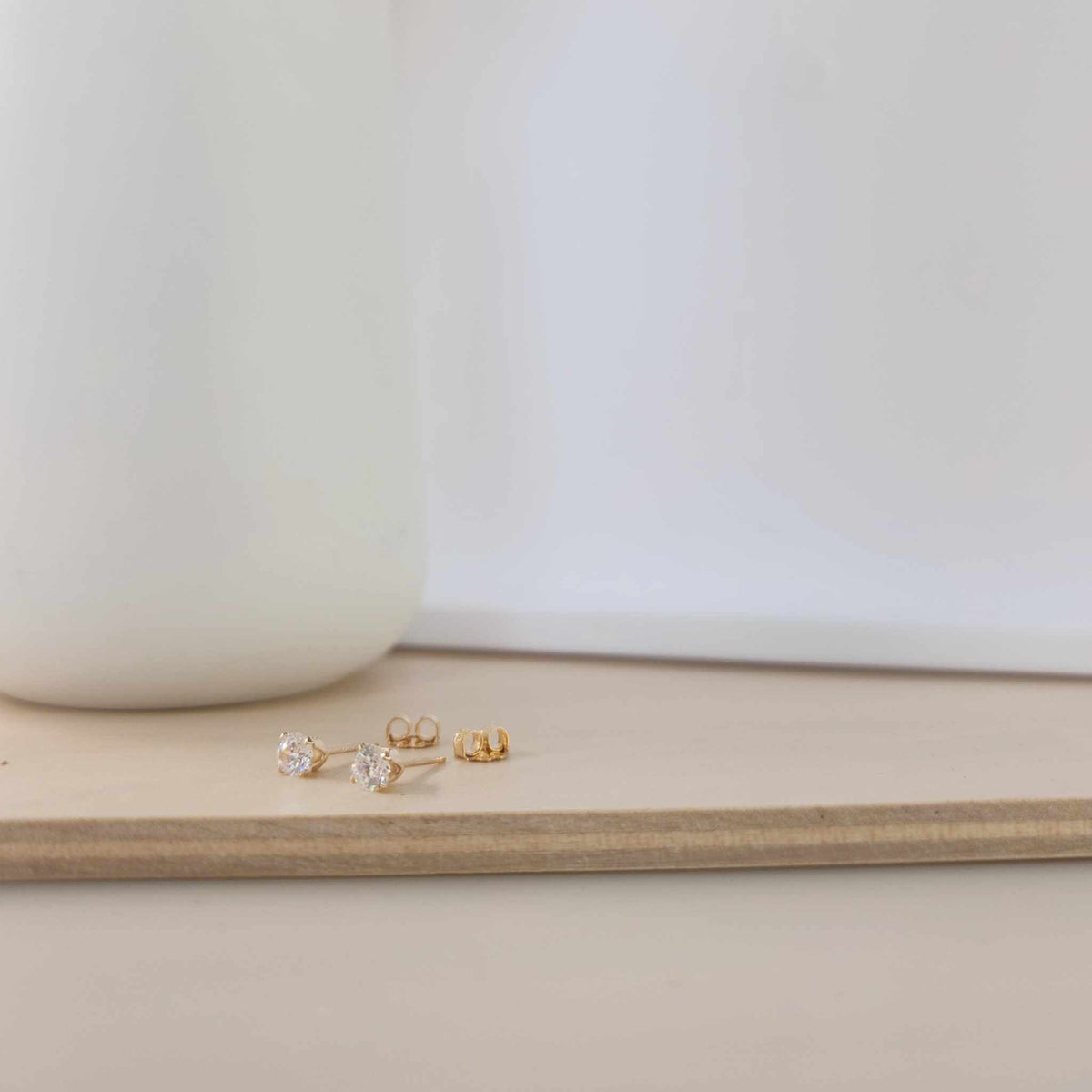 Clear CZ Stud Earrings - Going Golden