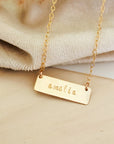 Short Gold Bar Necklace