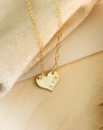 Hand Stamped Initial Heart Necklace
