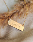 Short Gold Bar Necklace