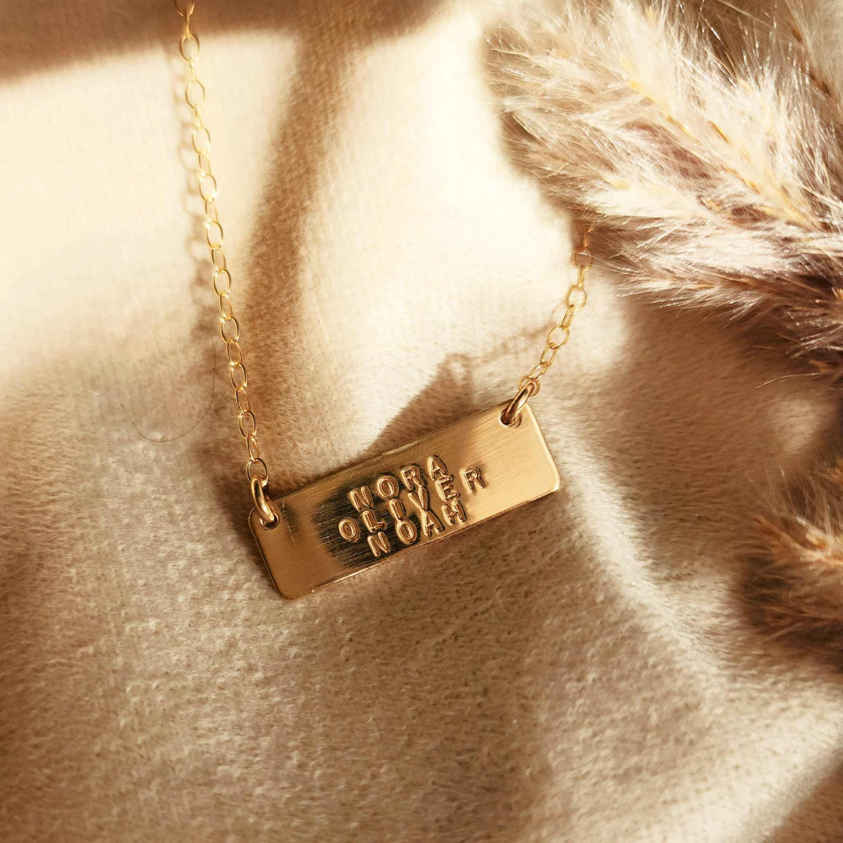 Three Name Bar Necklace - Going Golden