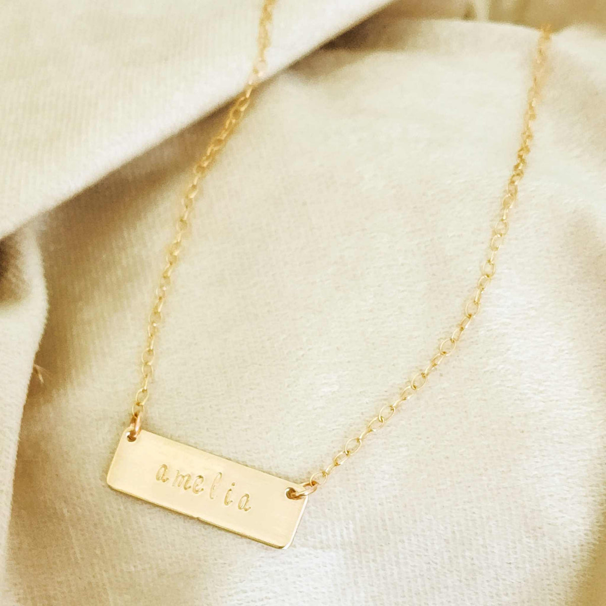 Short Gold Bar Necklace - Going Golden