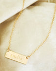 Short Gold Bar Necklace