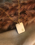 Gold Initial Rectangle Necklace