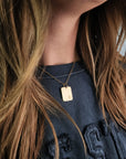 Gold Initial Rectangle Necklace