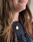 Gold Initial Rectangle Necklace