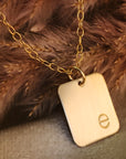 Gold Initial Rectangle Necklace