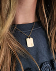 Gold Initial Rectangle Necklace