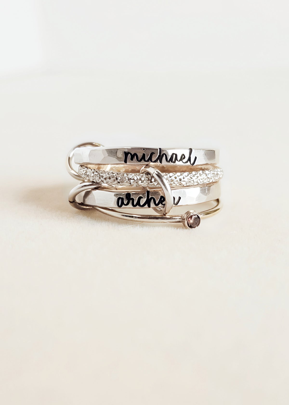 Personalized Connector Ring Set - Going Golden