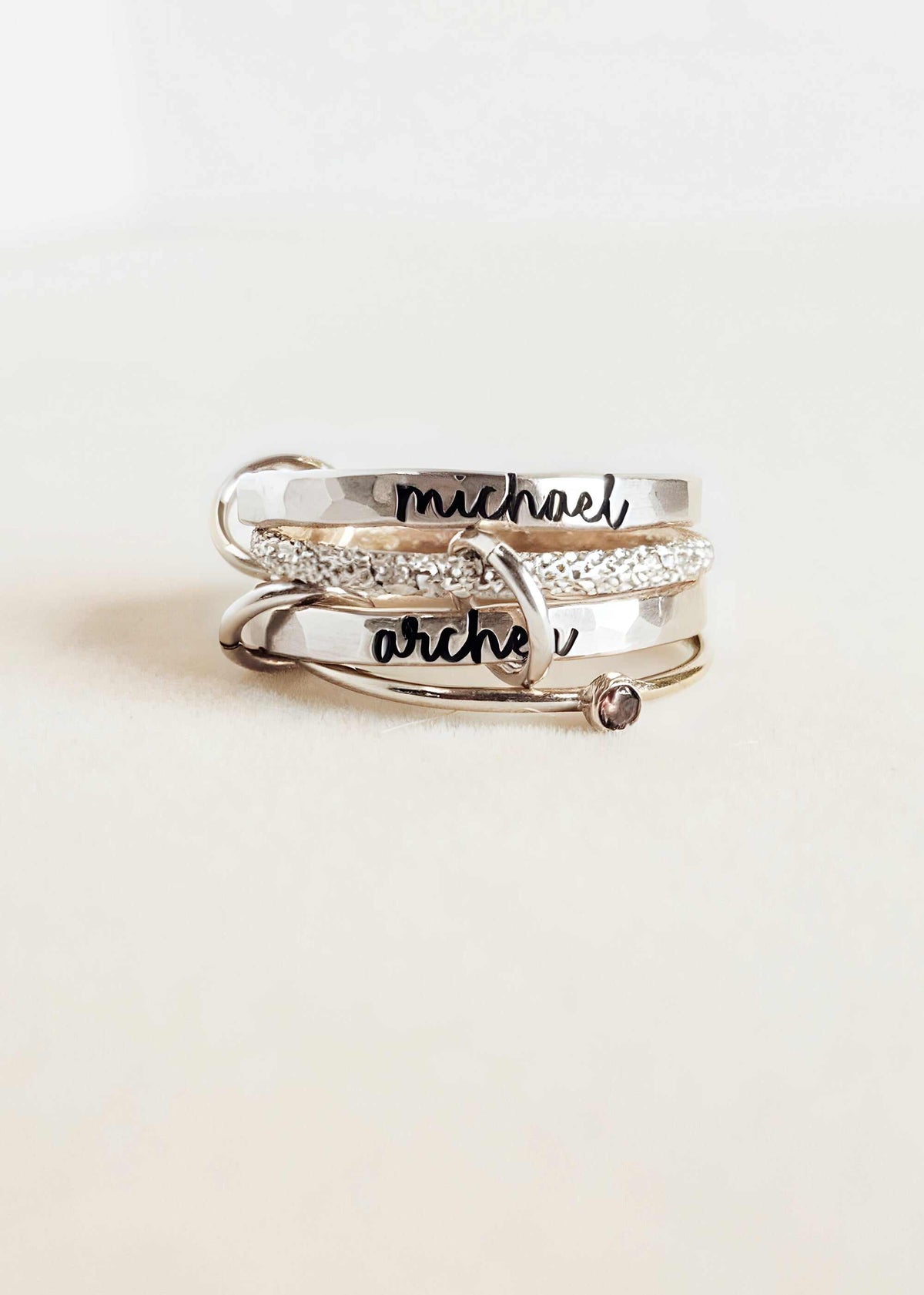 Personalized Connector Ring Set - Going Golden