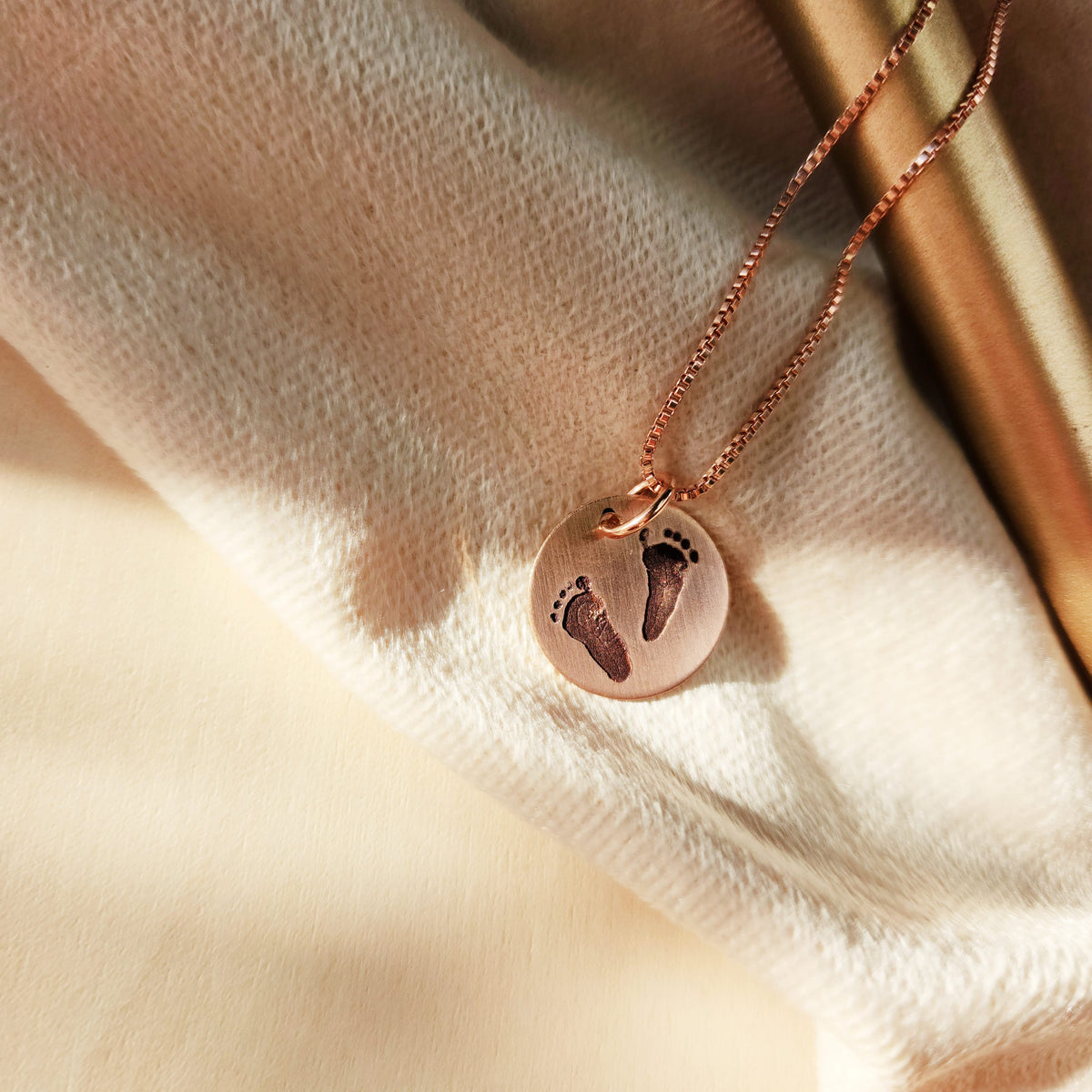 Engraved Footprint Necklace - Going Golden