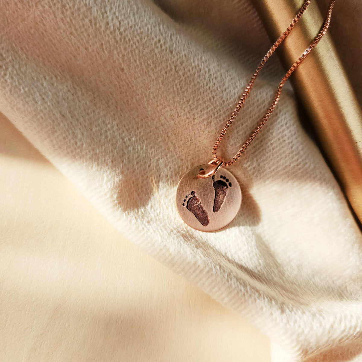 Engraved Footprint Necklace - Going Golden