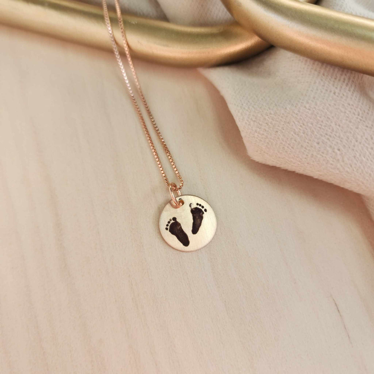 Engraved Footprint Necklace - Going Golden