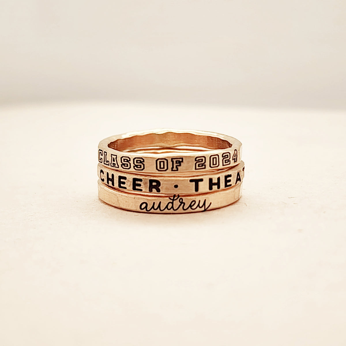 Stackable Class Ring Set - the Lucy - Going Golden
