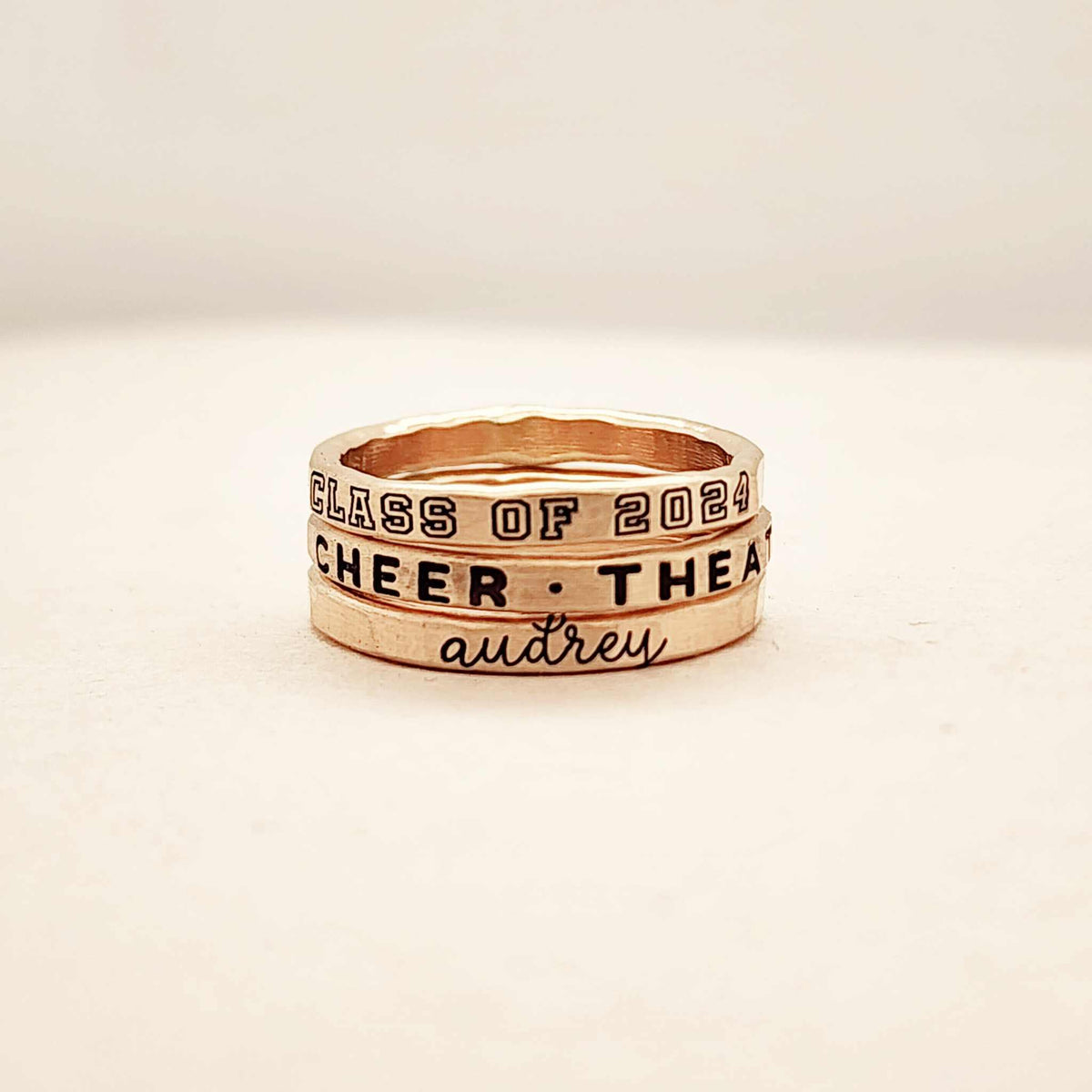 Stackable Class Ring Set - the Lucy - Going Golden
