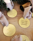 baby stats ornament, ornament with monthly milestones, first visit with grandma