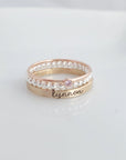 mixed metals personalized ring set