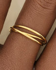 14k Gold Filled Interlocking Fidget Ring – Triple Band Stacking Ring - Going Golden