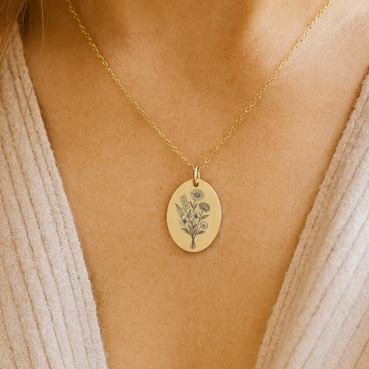 Bouquet Birth Flower Necklace - Going Golden