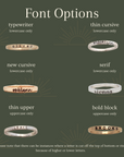 font option chart for personalized rings