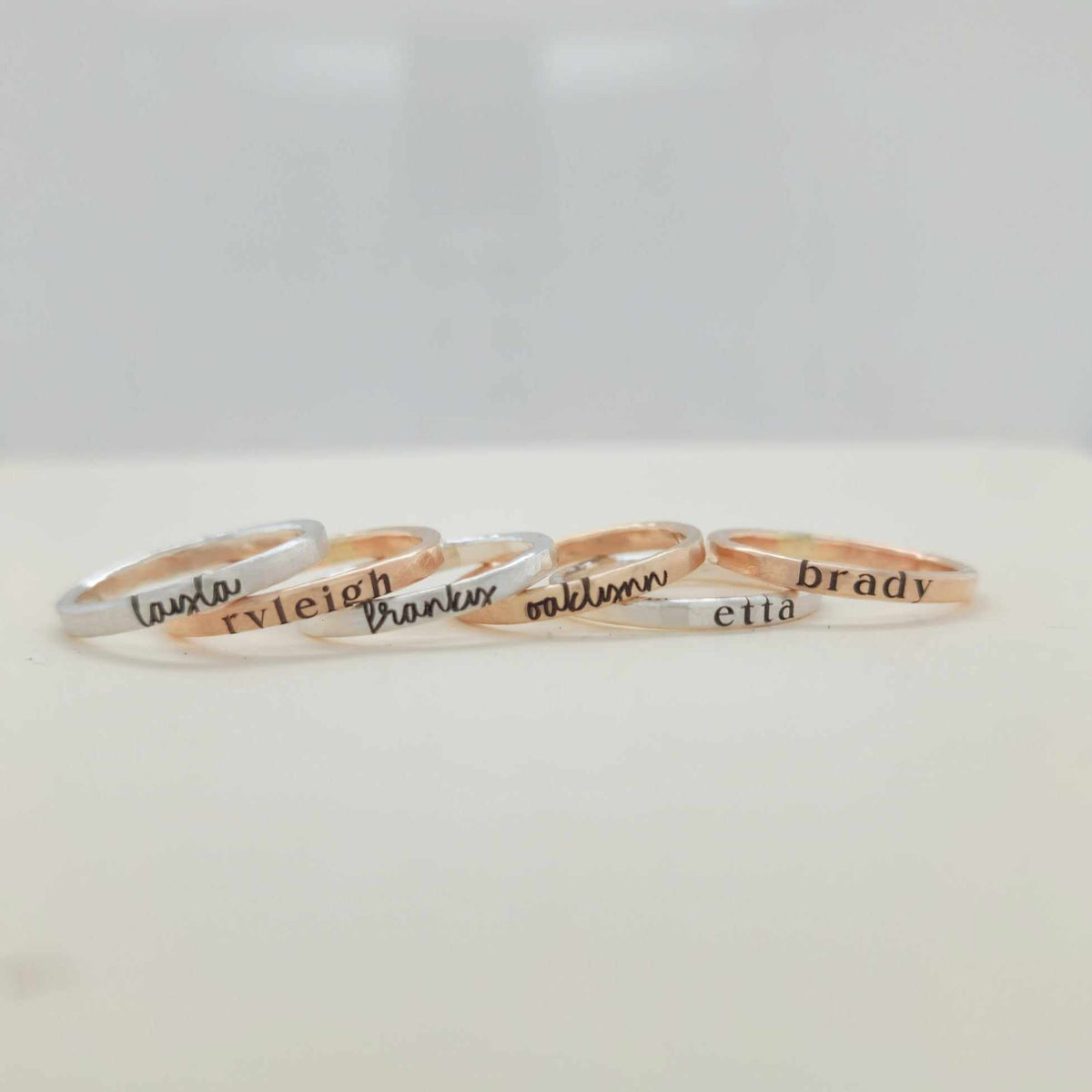 Modern Personalized Stacking Ring - Going Golden