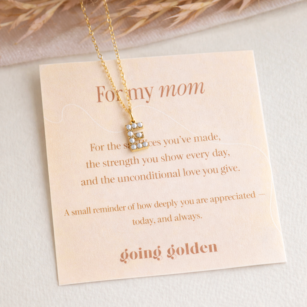Pearl Initial Necklace - Going Golden