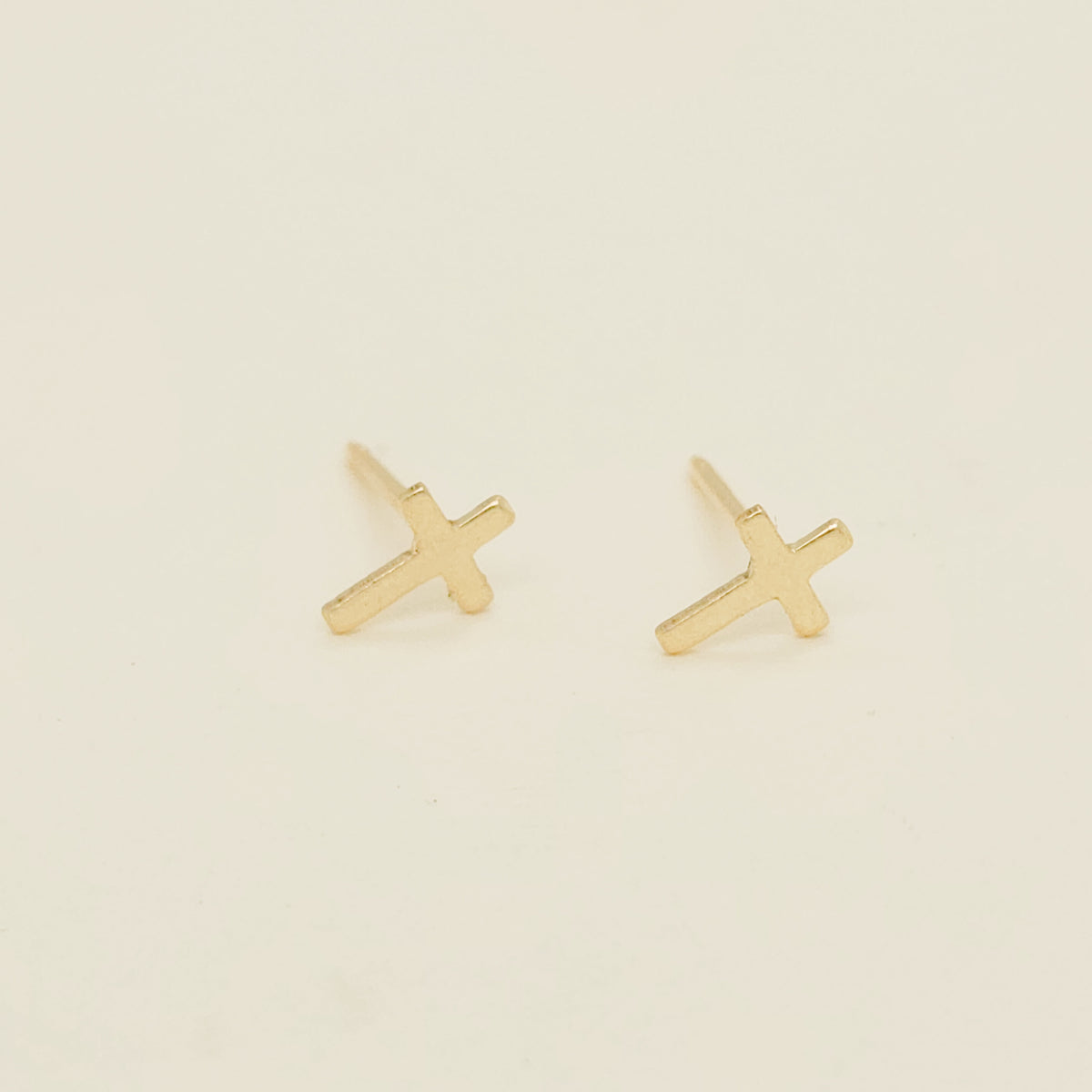 Dainty Cross Stud Earring - Going Golden