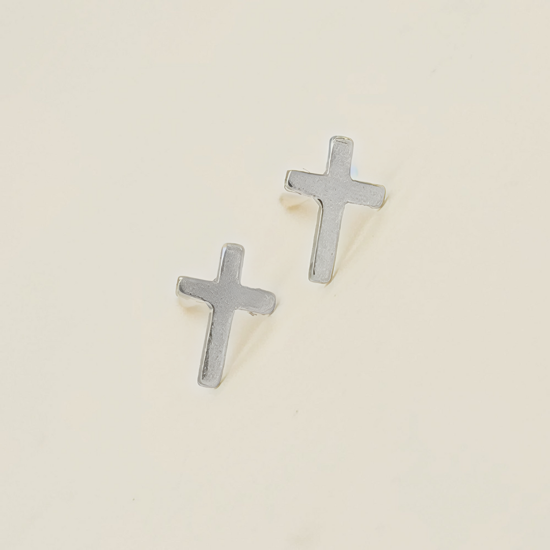 Dainty Cross Stud Earring - Going Golden