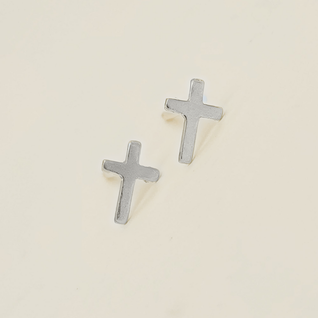 Dainty Cross Stud Earring in 14K gold-filled with polishing box