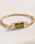 Birthstone Chain Ring - Going Golden
